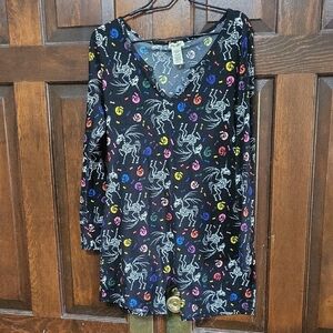 Shosho Multicolor Skeleton Graphic Romper